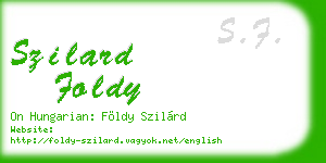 szilard foldy business card